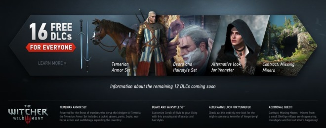 Witcher III dostane 16 kusov DLC zadarmo