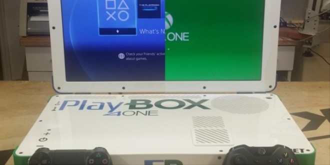 Moder spojil Xbox One a PS4 konzoly do Playbox laptopu