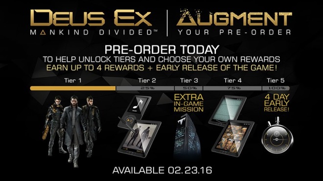 Systm predobjednvkovch bonusov pre Deus Ex: Mankind Divided bol zruen
