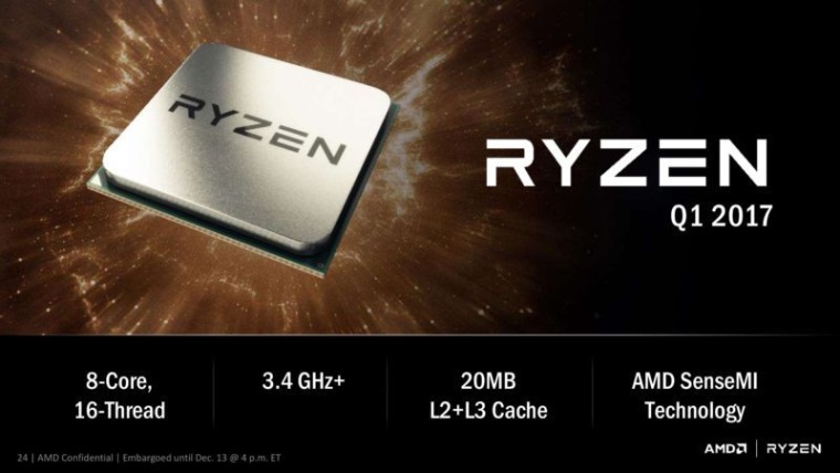 AMD predstavilo osemjadrov Ryzen Zen procesor 