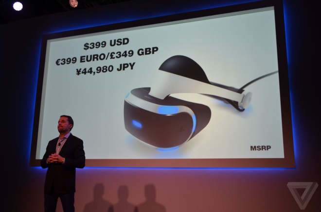 PlayStation VR bude st 399 eur, vyjde v oktbri