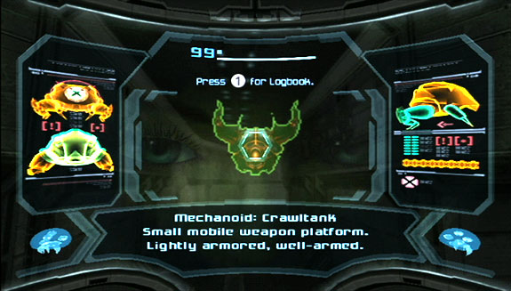Metroid Prime 3: Corruption Skenova sa oplat nielen prostredie, ale kad jeden objekt.