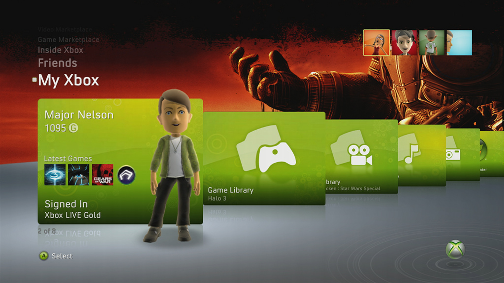Xbox 360 - 3 roky po Textov menu vymenili grafick zloky a Avatary