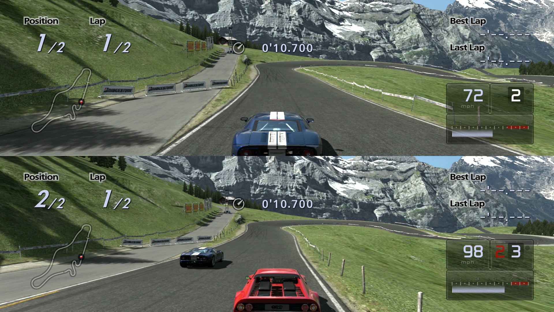 Gran Turismo 5 Prologue Splitscreen multiplayer funguje ako hodinky.
