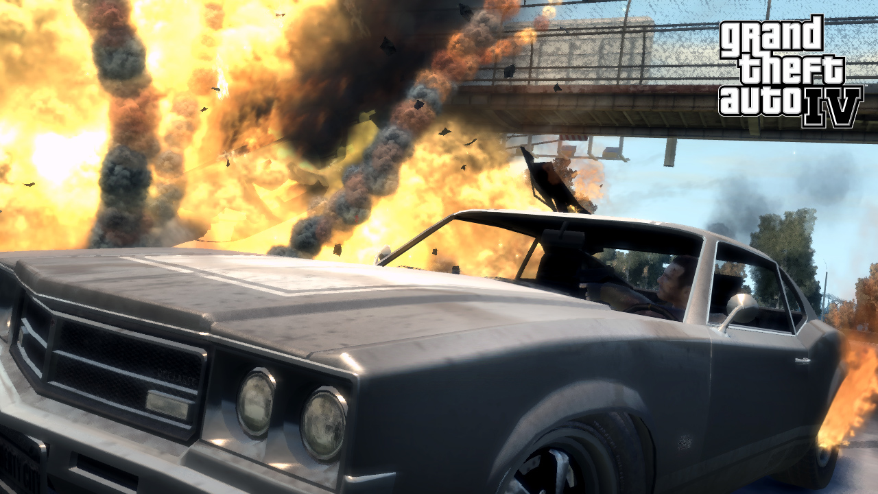 Grand Theft Auto IV Explózie sú jedným z najkrajších grafických prvkov v hre.