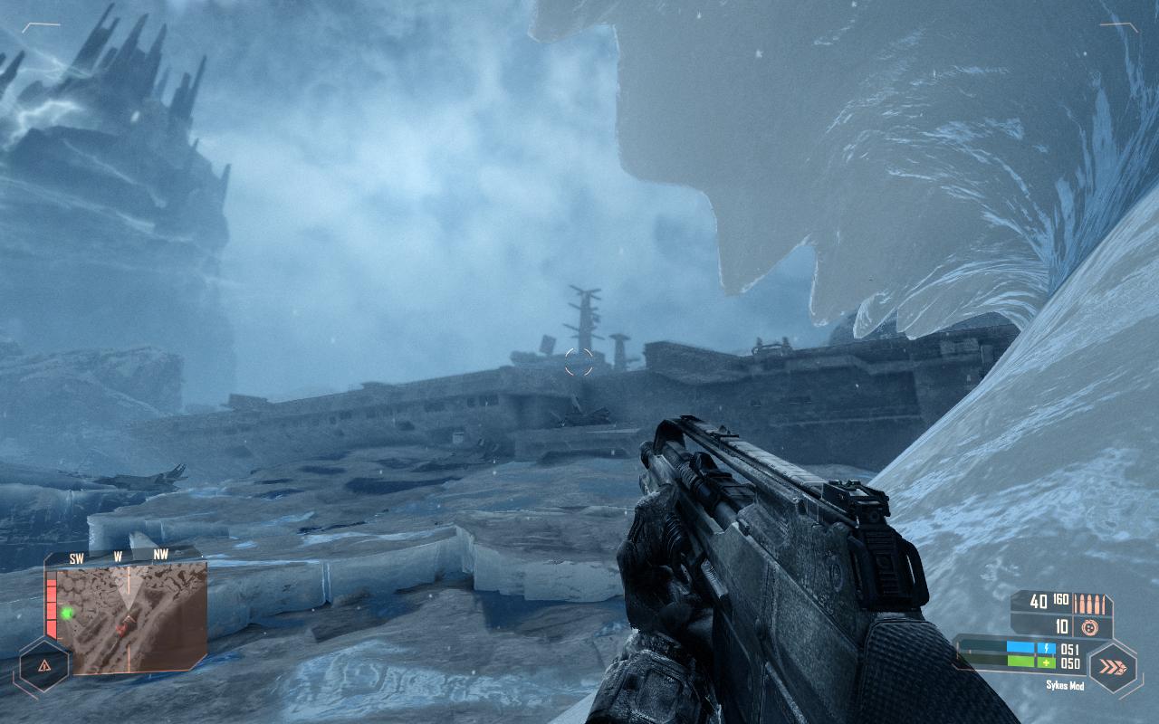 Crysis: Warhead Zamrznut more, designovo jednoducho fantatick.