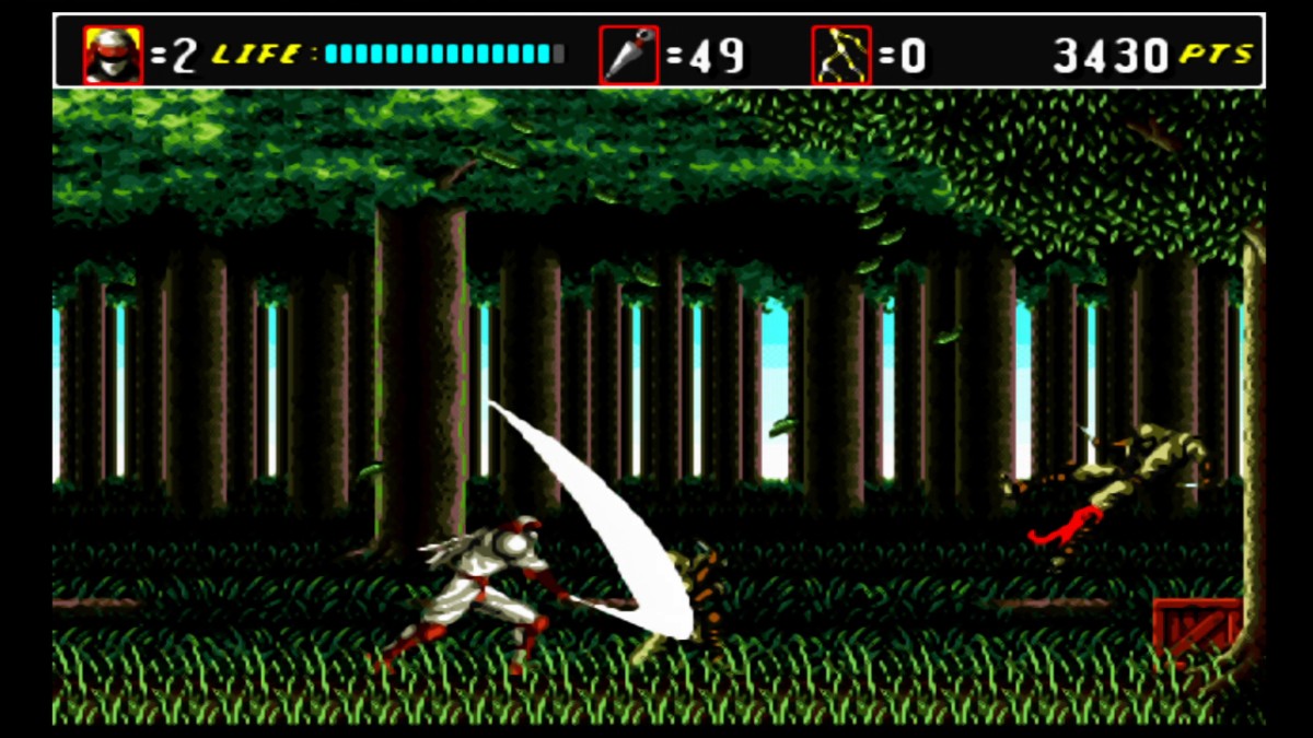 SEGA Mega Drive Ultimate Collection Ninja na svojej krvavej 2D pti s vysokou obtianosou - zaiatok srie Shinobi.
