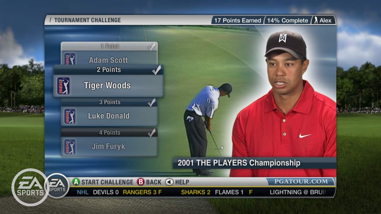 Tiger Woods PGA Tour 10 Poas turnaja sa samozrejme inkasuj body za umiestnenia. Ako to, e Tiger nem vetky?
