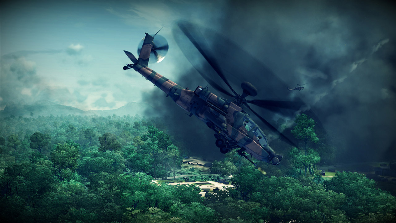 Apache: Air Assault V pralese akaj ukryt pod stromami vojaci s RPG