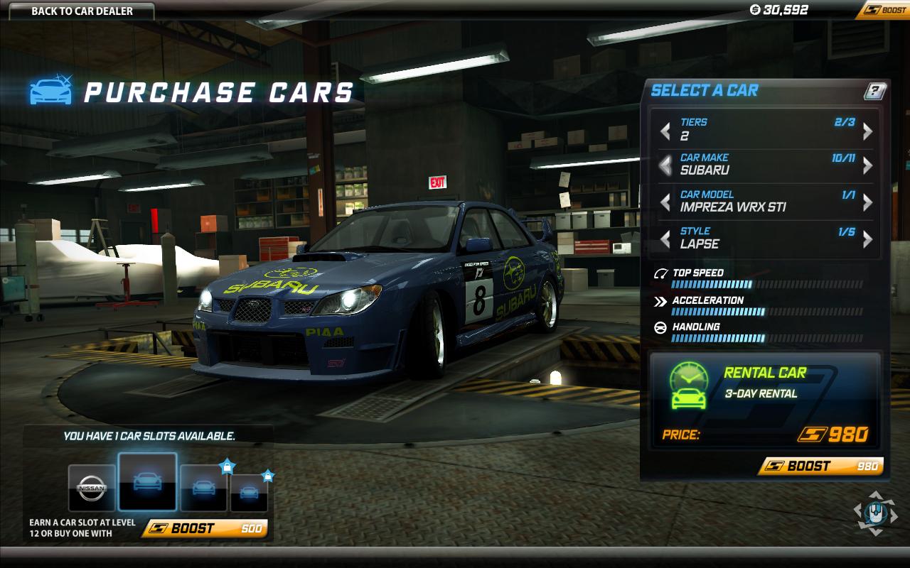 Need For Speed World Za zlat kredity sa d aj prenaja auto na pr dn.