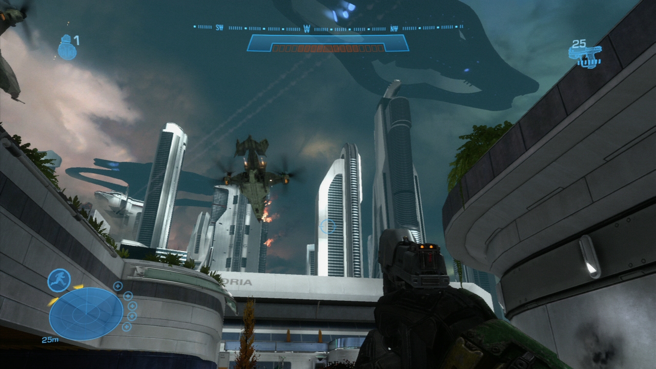 Halo: Reach Mesto pred útokom, keď s ním skončia, budú z neho trosky.