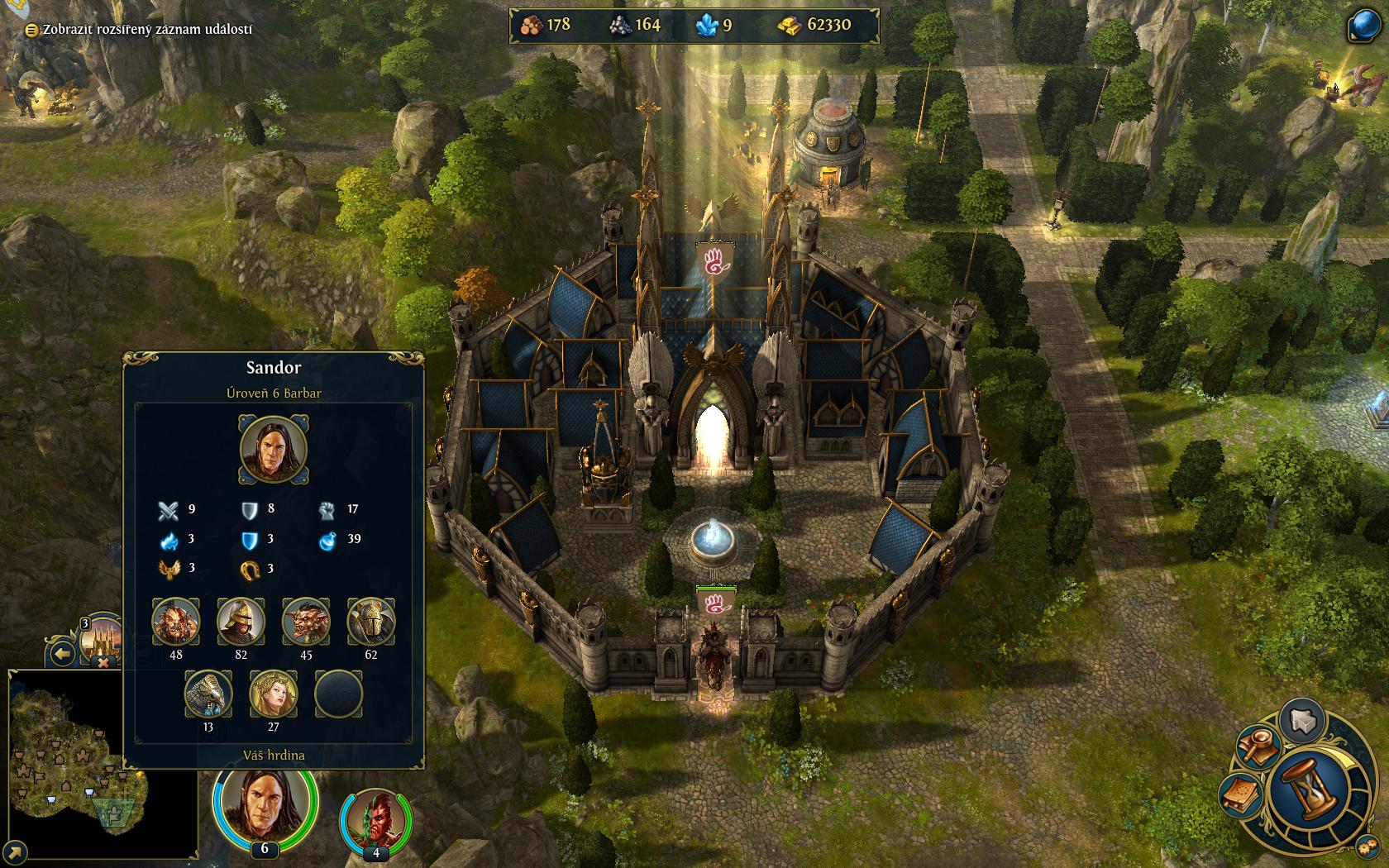 Might & Magic Heroes VI Azylov hrad pod kontrolou barbarov.