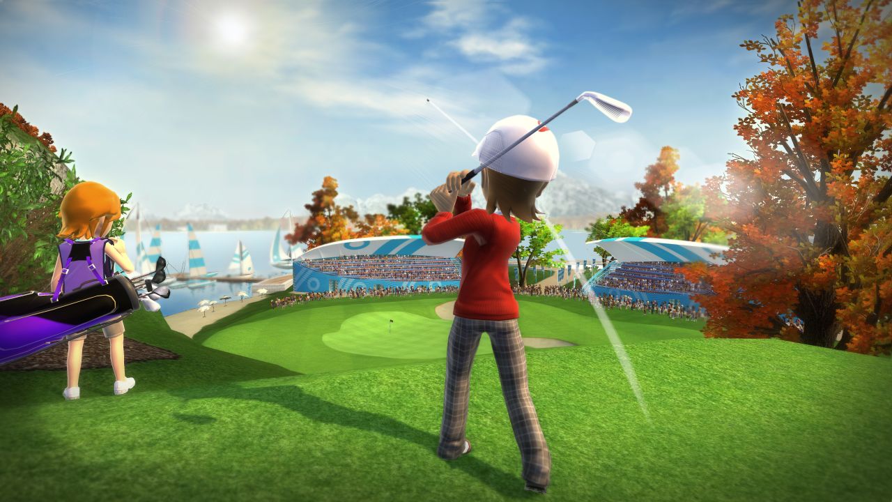 Kinect Sports: Season 2 Golf m jednoznane najlepiu grafiku  rozmanit ihrisk a jesenn ndych pora podivn ihrisko na pky i baseballov diamond ring.