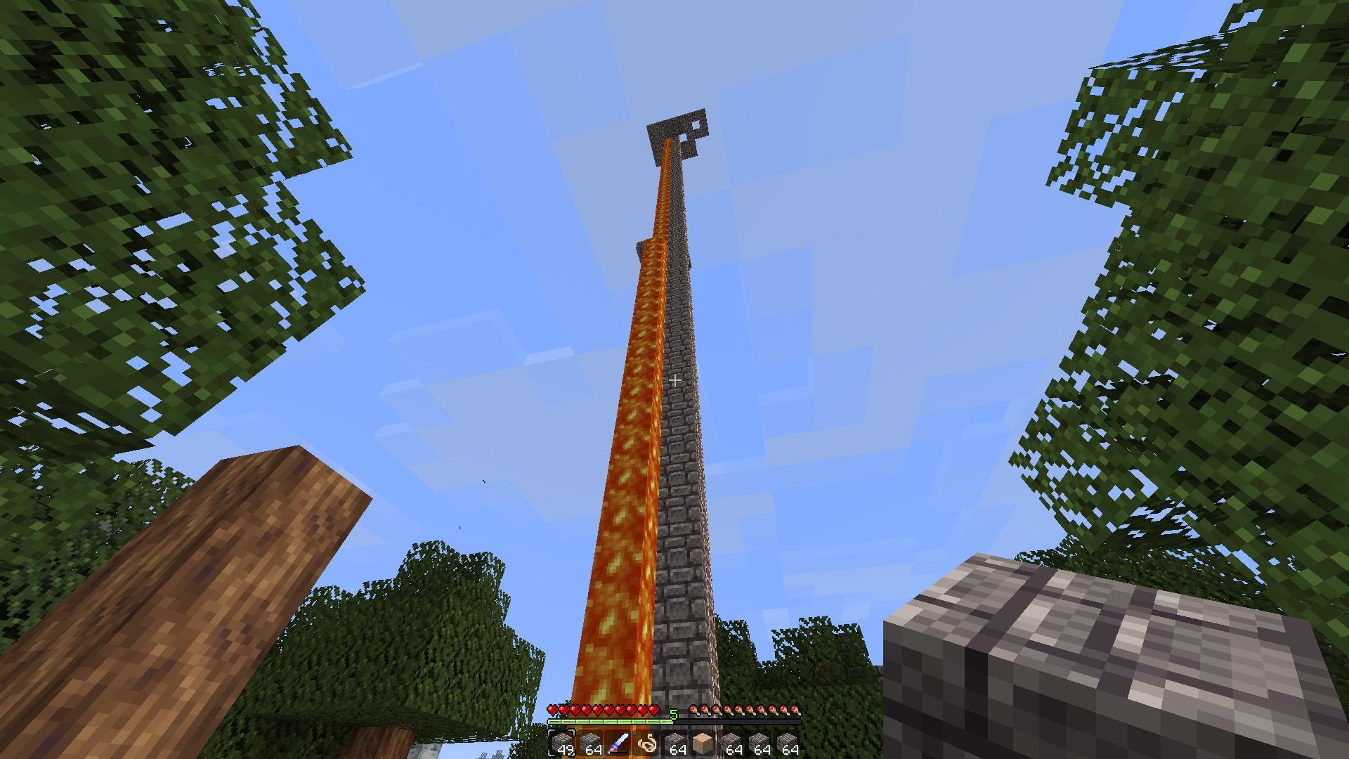 Minecraft Takéto veže s lávou slúžia v noci ako maják.