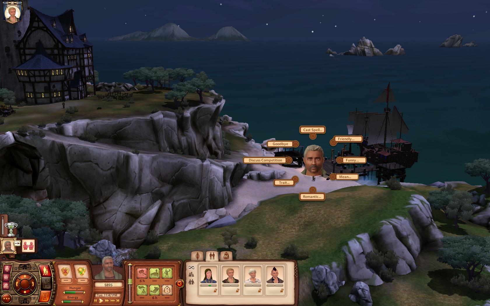 The Sims Medieval Monosti interakcie s zrozumiten a mak sa aj v noci.