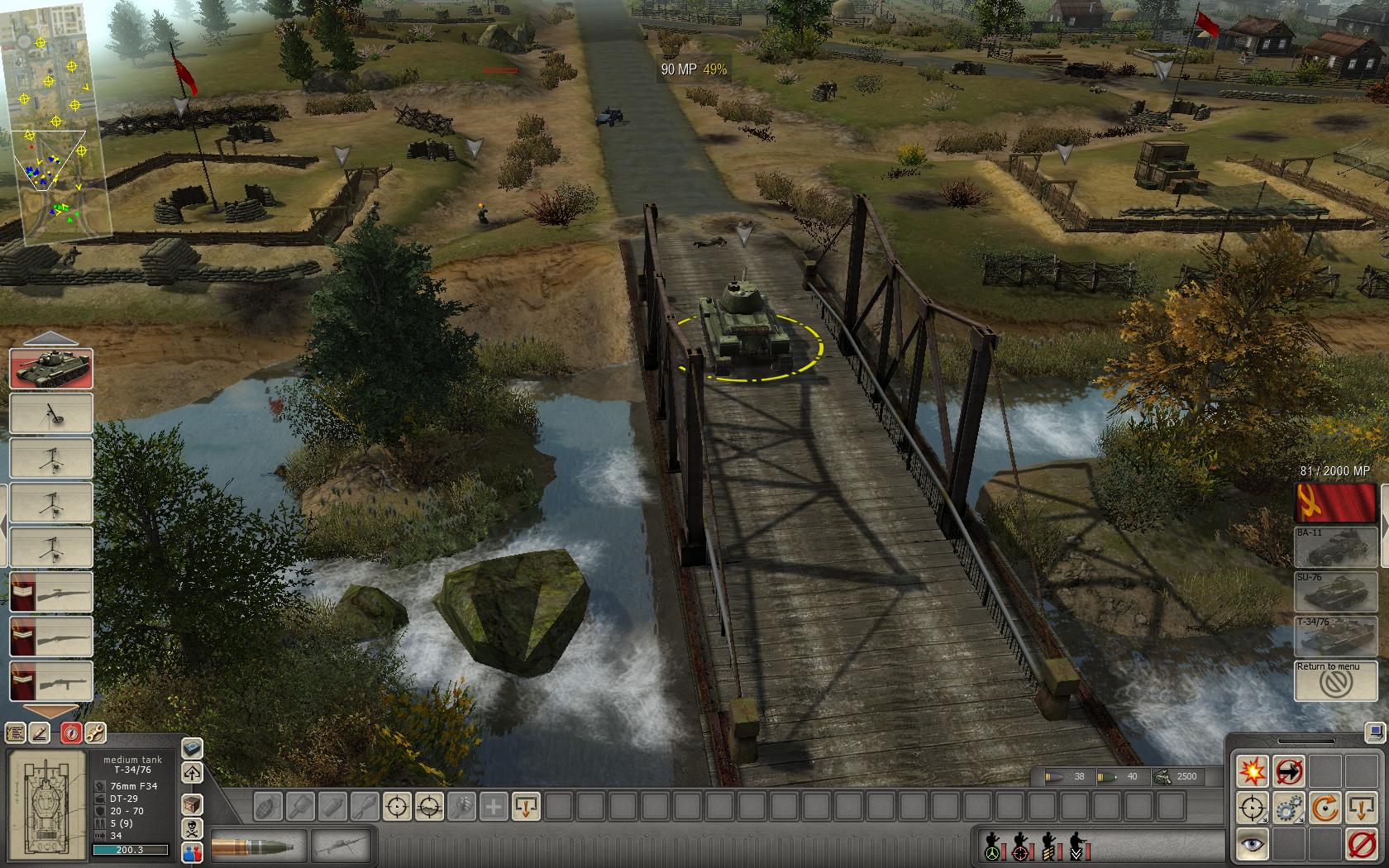 Men of War: Assault Squad Za mostom číhajú nepriatelia.