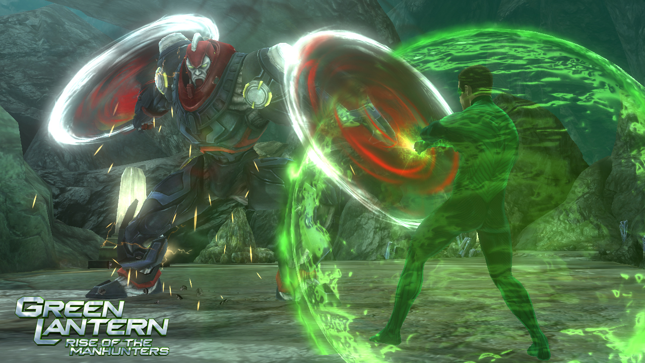 Green Lantern: Rise of the Manhunters Na efekty je Green Lantern bohat, akurt si ich autori etria na bossov a vch nepriateov.