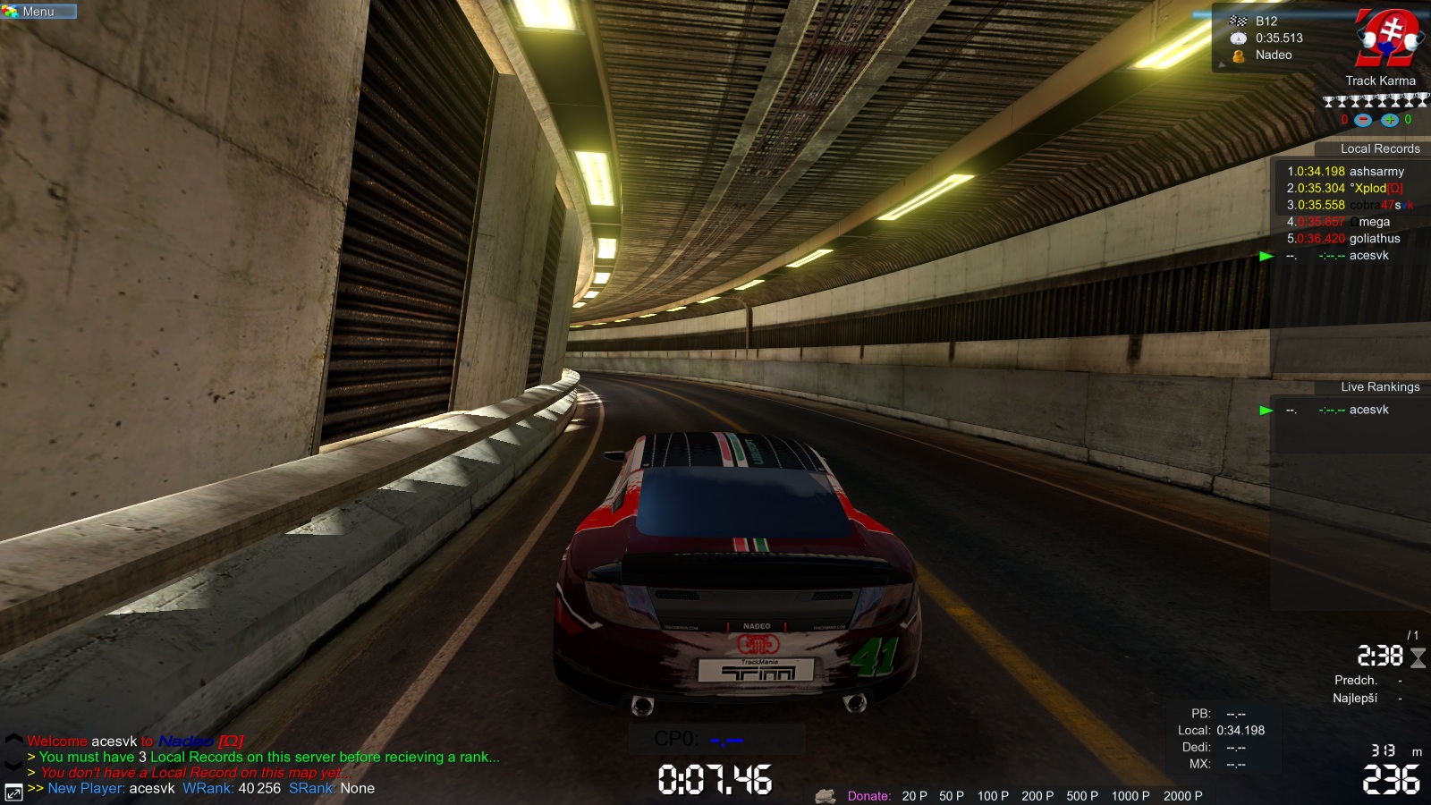 TrackMania 2 Canyon Mnostvo serverov ponka takmer neobmedzen zbavu.