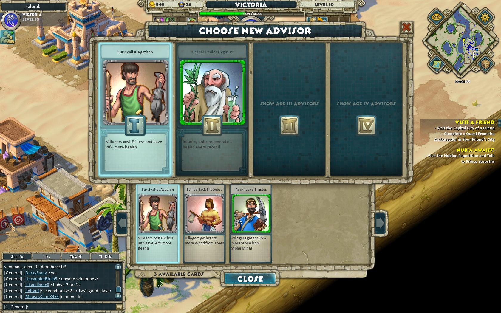Age of Empires Online Poradcovia z domovskho mesta poskytuj bonusy  v misich.