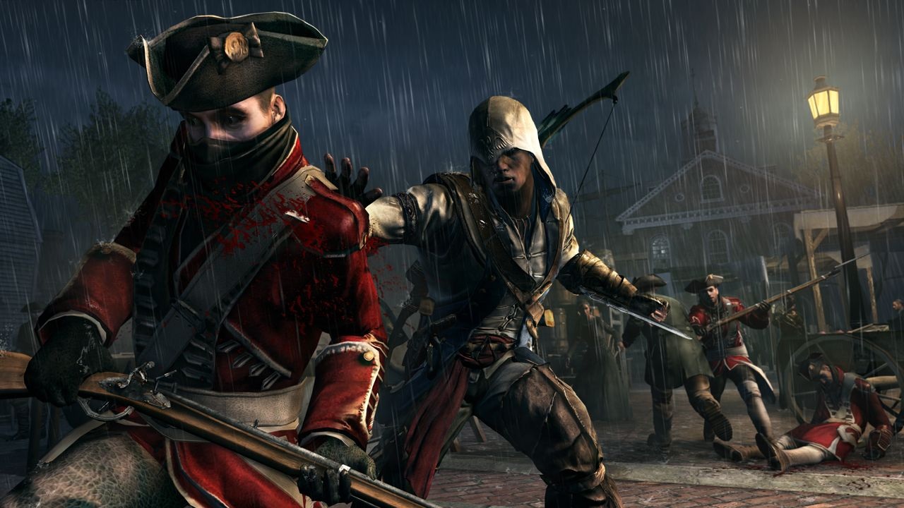 Assassin's Creed 3 Súbojový systém je mimoriadne brutálny, na krvi sa nešetrí.