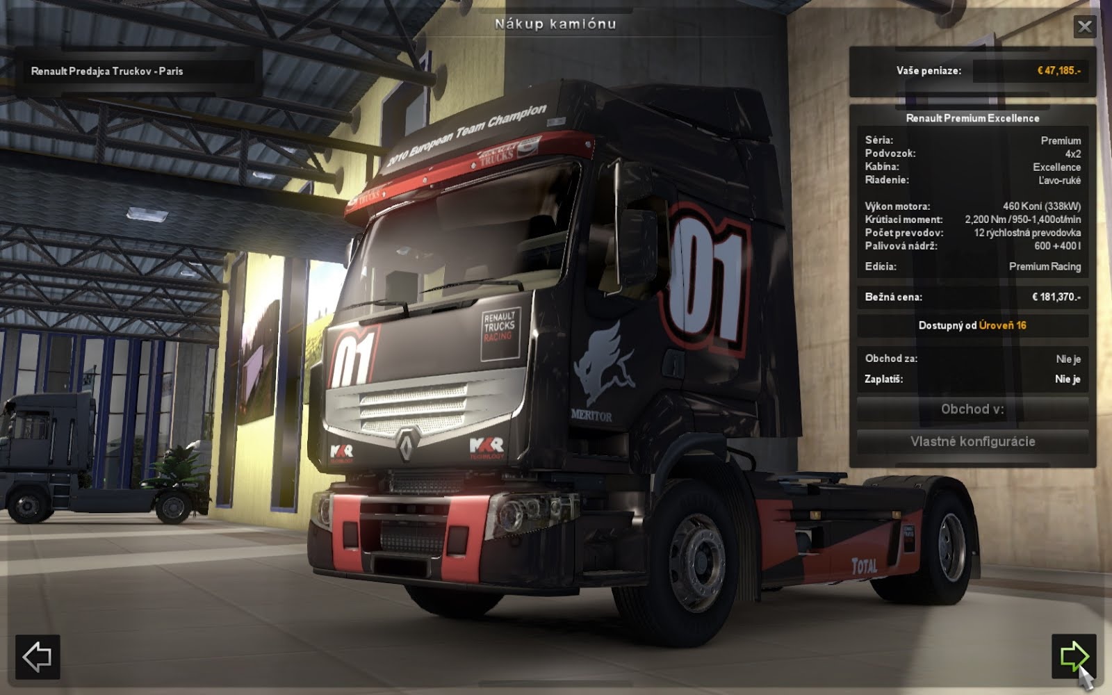 Euro Truck Simulator 2 Od každej značky dostanete hneď niekoľko kúskov, no kým si budete môcť dovoliť tohto krásavca, tak sa najazdíte.