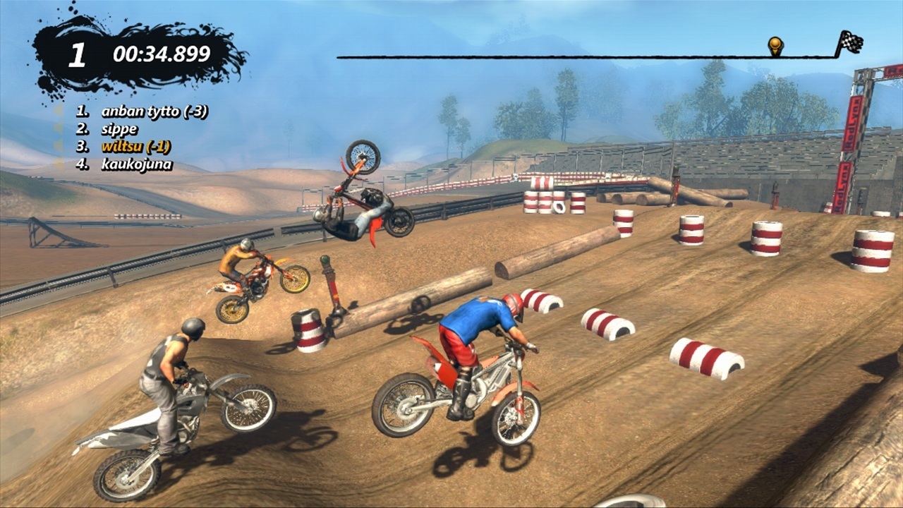 Trials Evolution Pribudol aj multiplayer pre 4 hráčov online i offline.