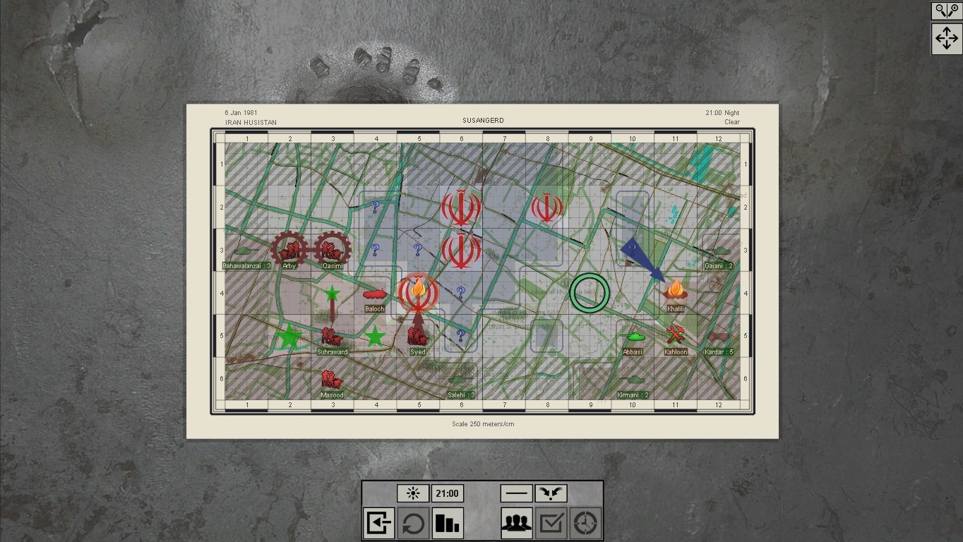 Steel Armor: Blaze of War Hlavn mapa so strategickmi monosami.
