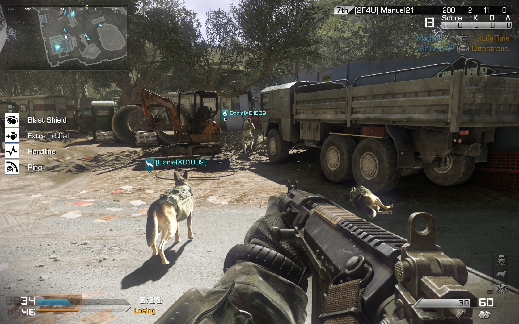 Call of Duty: Ghosts Pes nechba ani na multiplayerovch bojiskch.