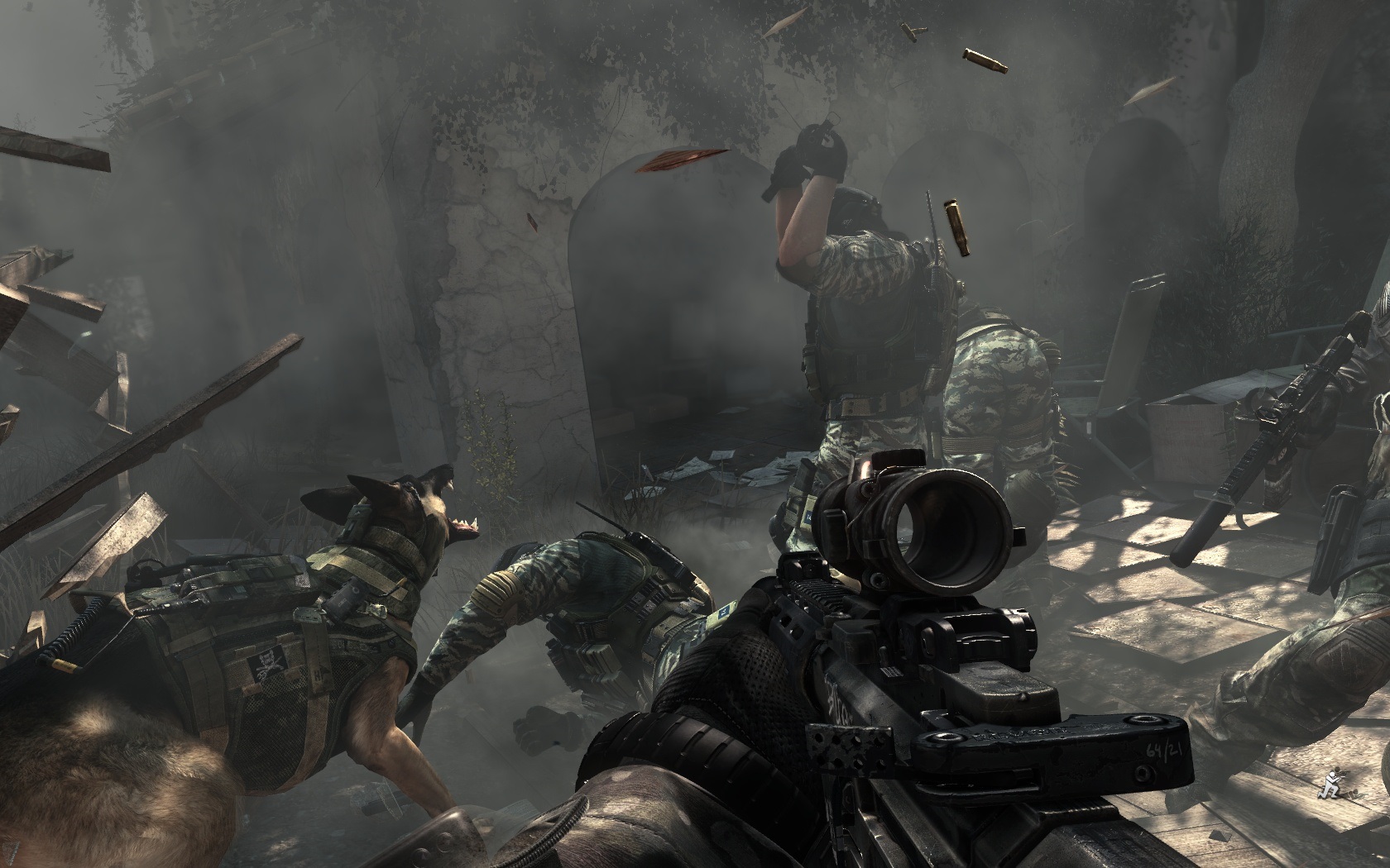 Call of Duty: Ghosts Vinu hry vs ak pochmrny svet, pes a tm po vaom boku.