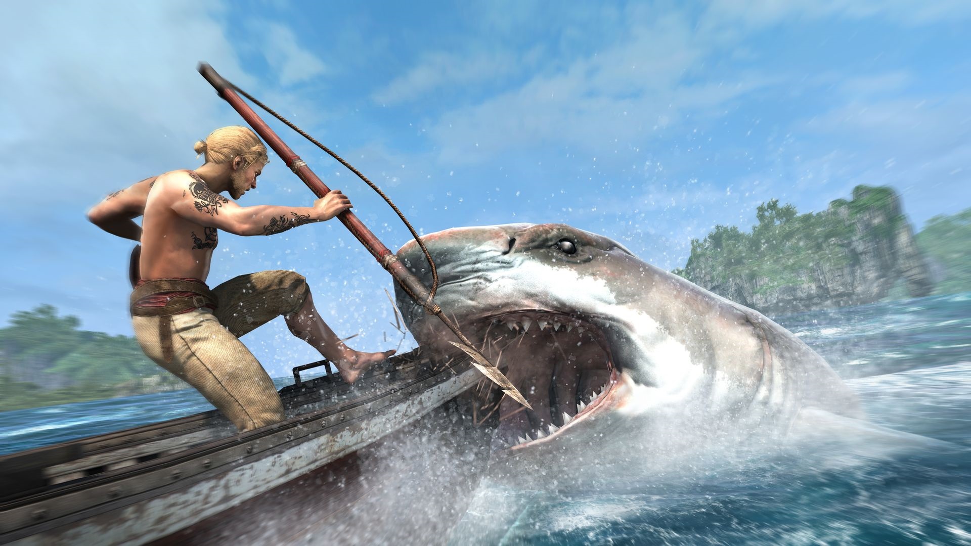 Assassin's Creed IV: Black Flag Hra je presiaknutá príležitosťami ako zarobiť, napríklad aj lovom rýb.