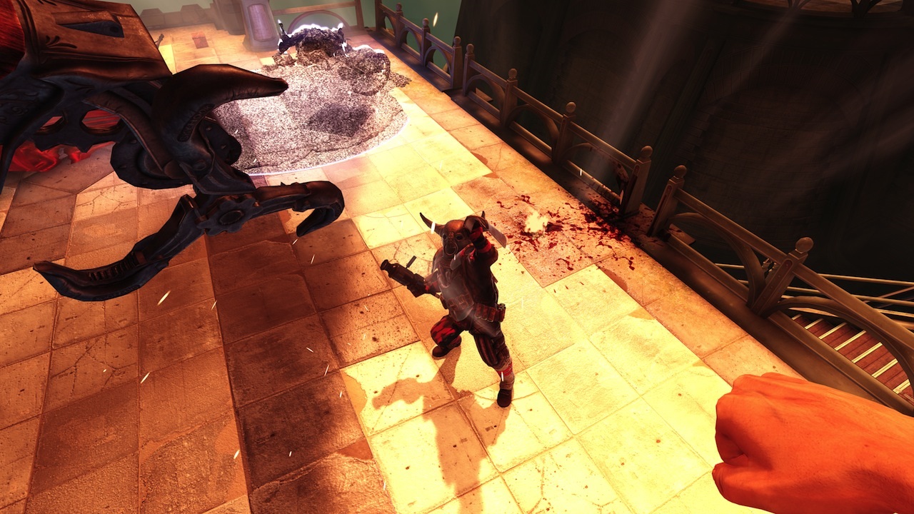 Bioshock Infinite Koľajnice (Skyline) sa dajú využiť aj rýchly útok zo vzduchu.