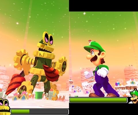 Mario & Luigi: Dream Team V ojedinelch sbojoch s bossmi sa role Maria a Luigiho vymenia.