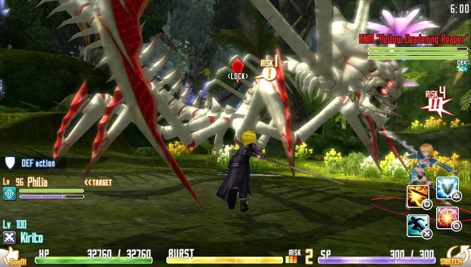 Sword Art Online: Hollow Fragment Tento men boss m rovno tri riadky zdravia a zaberie cel obrazovku Vity. Ale padne!