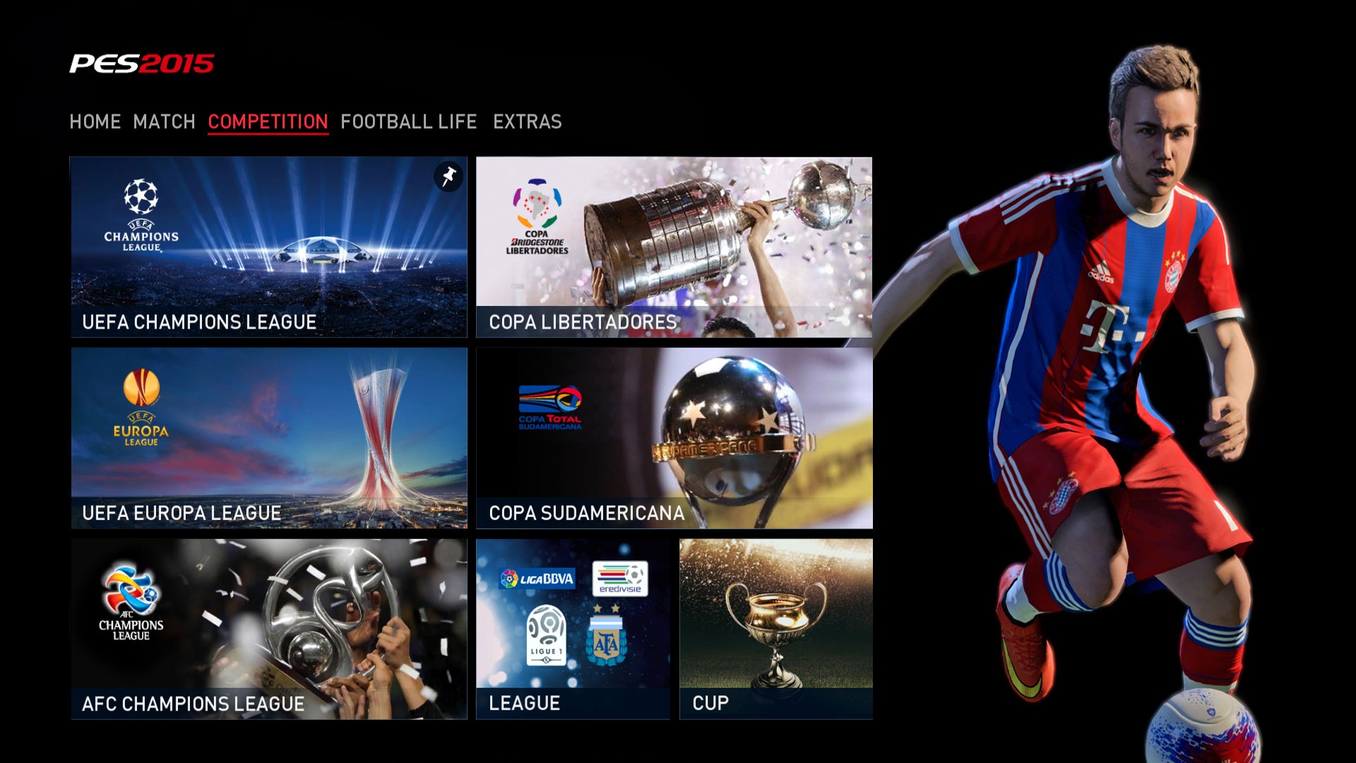 Pro Evolution Soccer 2015 Orientcia v menu so irokou ponukou je jasn.