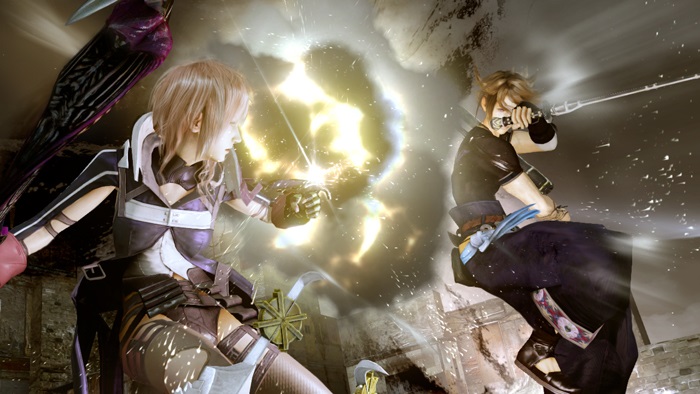 Lightning Returns: Final Fantasy XIII  Súboje štartujú s obrovským efektom a svetelné možnosti engine sú stále silné.