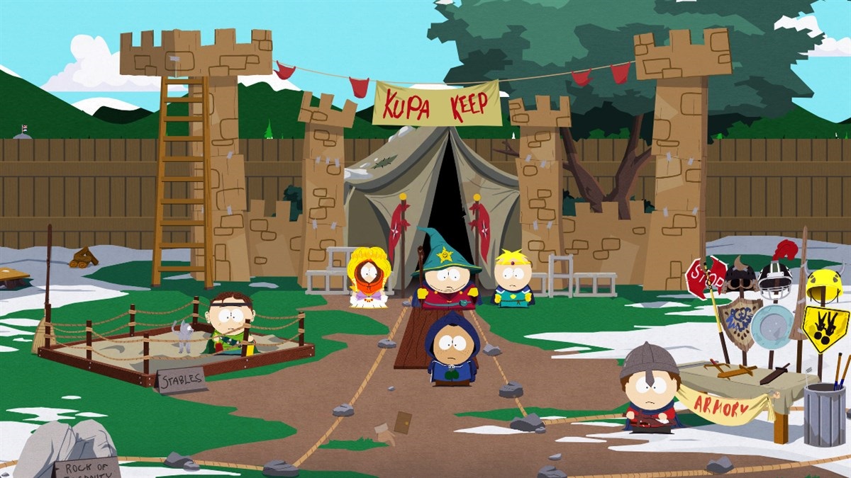 South Park: The Stick of Truth V žiadnej hre na hrdinov nesmie chýbať miestny obchodník, ktorý má v ponuke arzenál zbraní, brnení či odvarov.