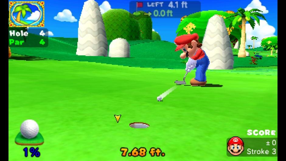 Mario Golf: World Tour Aj hra na greene vyaduje cvik.