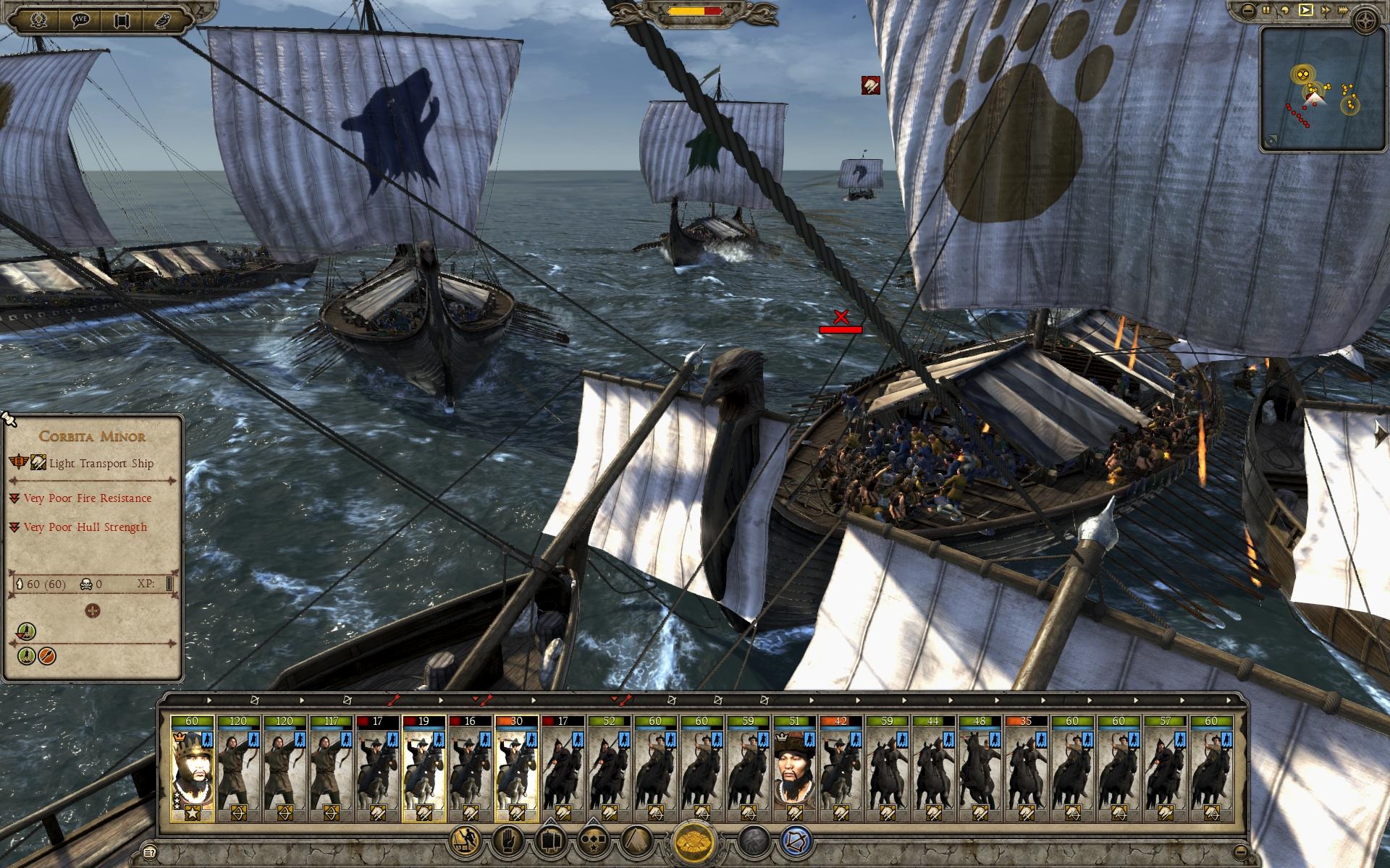 Total War: Attila Námorné bitky sú trochu chaotické, ale nenáročné.