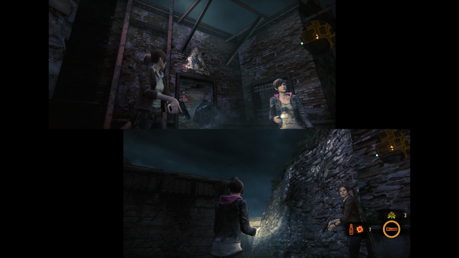 Resident Evil: Revelations 2 Kooperatvne hranie je spracovan vborne, len rozdelenie obrazu by mohlo by lepie.
