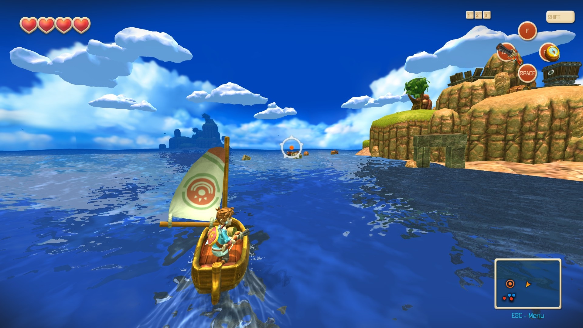 Oceanhorn: Monster of Uncharted Seas Medzi ostrovmi sa presvate loou. Po ase je to poriadna nuda.