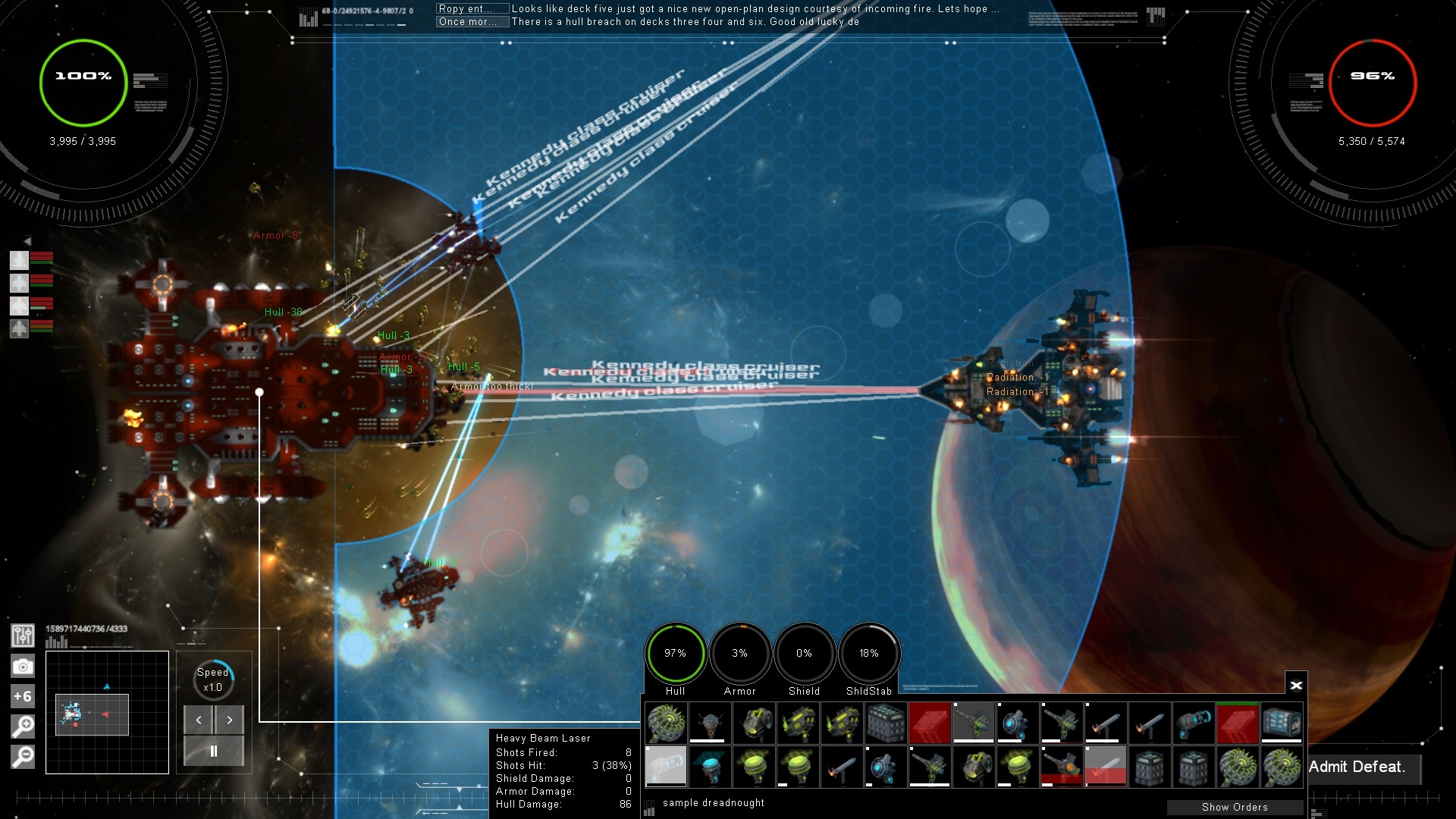 Gratuitous Space Battles II Sledovanie ukazovateov u priamo v boji a ako zaber zvolen taktika.