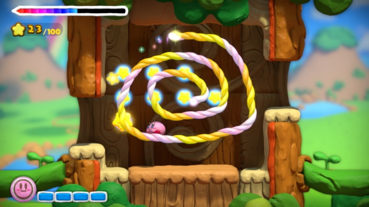 Kirby and the Rainbow Paintbrush Majstrovsk loop pre Kirbyho, ktor sa ute kresli aj v priebehu pr levelov.