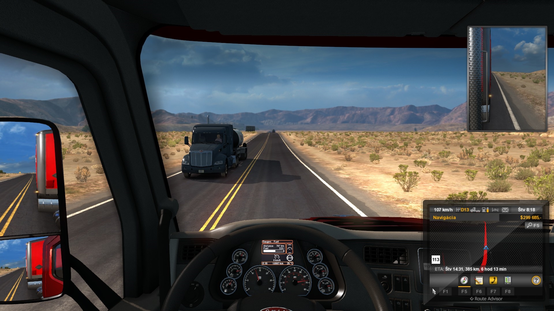 American Truck Simulator Dlhé roviny sú skôr výnimkou, ak po nich však pôjdete, vychutnáte si ich.