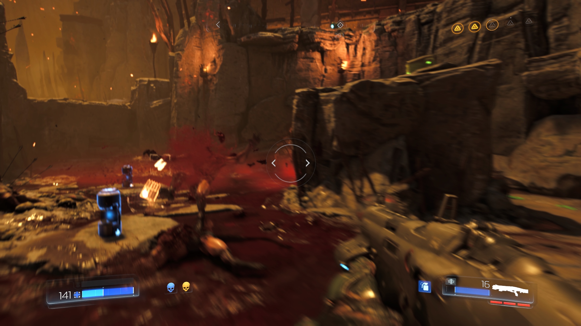 Doom Pri akcii sa nezastavíte a krv špliecha na všetky strany.