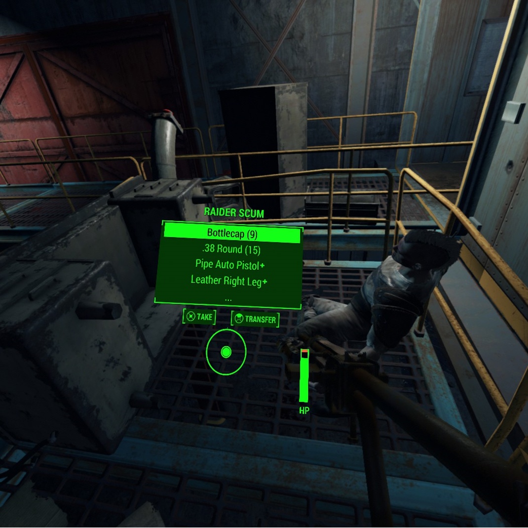 Fallout 4 VR Pri väčšine činností využijete dotykovú plochu touchpadu.