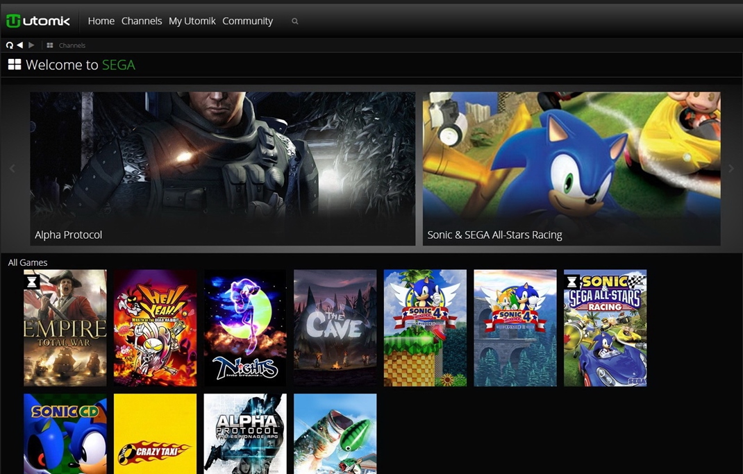 UTOMIK - online prenjom videohier V ponuke od Segy neme chba Sonic.