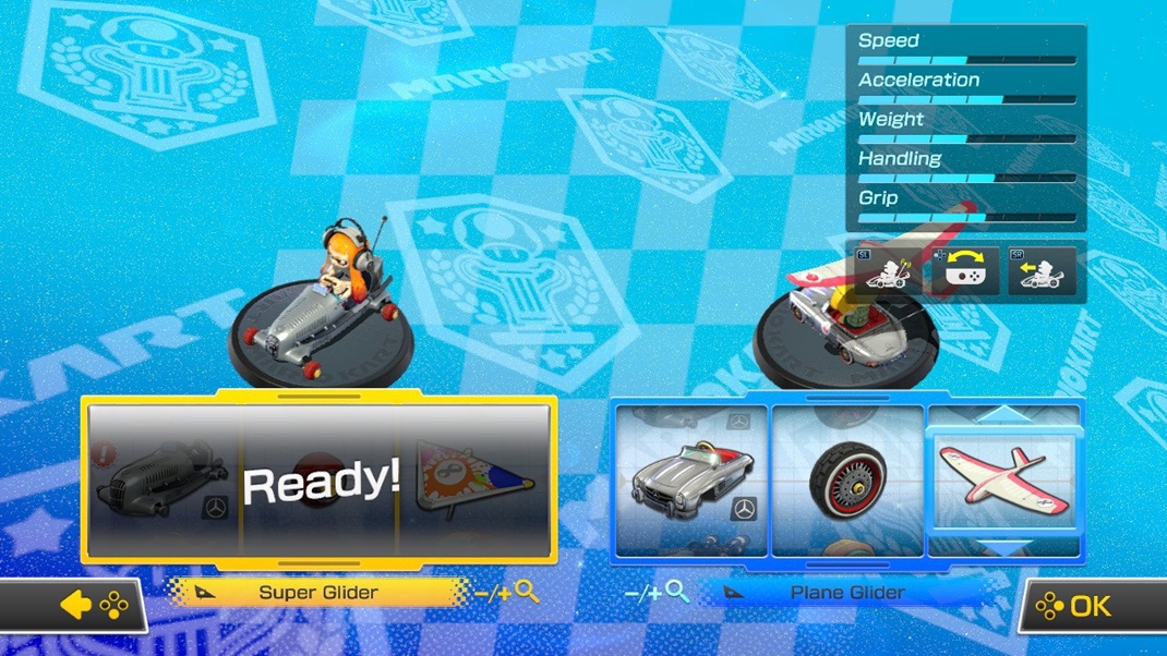 Mario Kart 8 Deluxe Nájdite si ten vlastný mix pretekára, vozidla a výbavy.