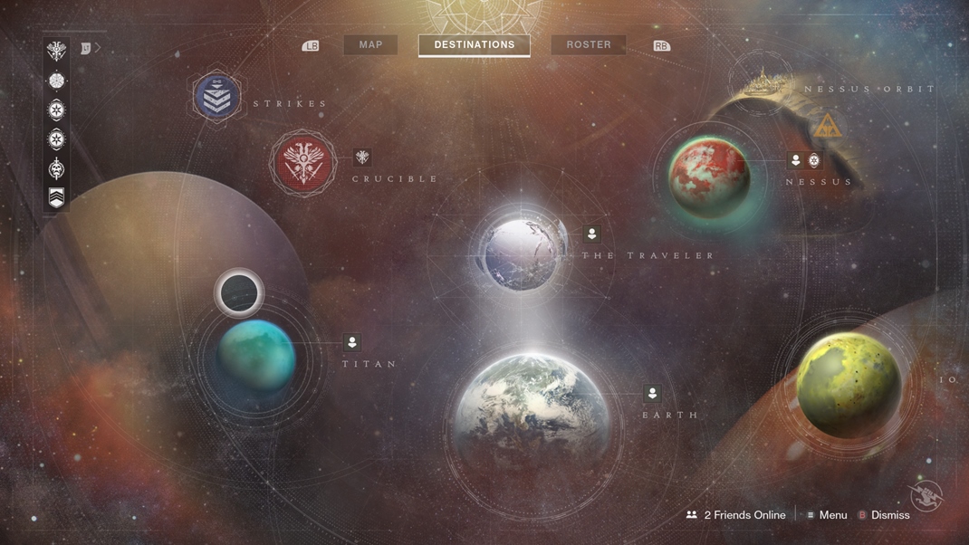 Destiny 2 Hlavná mapa postupne ponúkne rôzne planéty a eventy, kam môžete zaletieť.