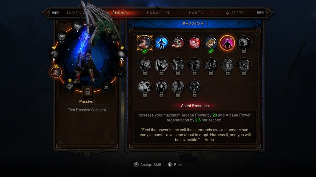 Diablo III: Eternal Collection Postupne si môžete vylepšiť svoju postavu.