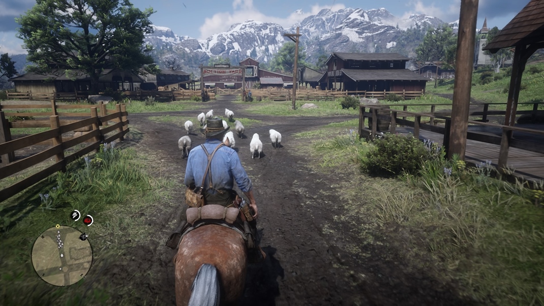 Red Dead Redemption 2 Budete vykonávať aj tradičné kovbojské činnosti, napríklad zaháňať ovce.